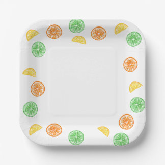 Assiettes En Carton Platos de papel frutas cítricas