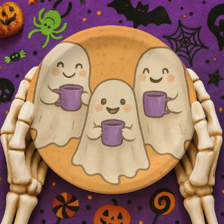 Assiettes En Carton Platos de papel spooky cozy para fiestas
