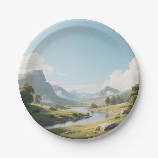 Assiettes En Carton plats chics et raffinés (Devant)