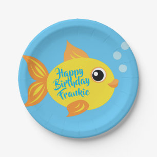 Assiettes En Carton Plats d'anniversaire d'aquarium de poissons ęrs