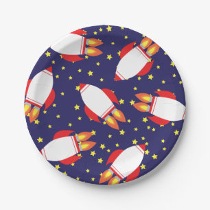 Assiettes En Carton Plats d'anniversaire de bateau d'étoile de Rocket