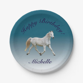 Assiettes En Carton Plats d'anniversaire de cheval blanc