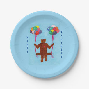 Assiettes En Carton Plats d'anniversaire d'oscillation de ballon