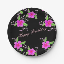 Plats d'Anniversaire Noir Pretty Rose