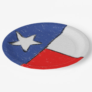 Assiettes En Carton Plats de drapeau du Texas