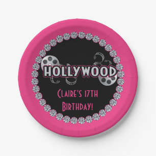 Assiettes En Carton Plats de fête d'anniversaire de Hollywood