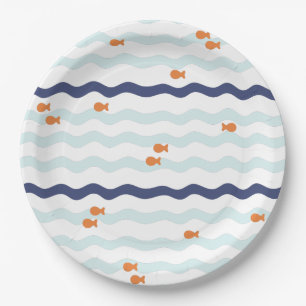 Assiettes En Carton Plats de fête d'anniversaire de poisson rouge