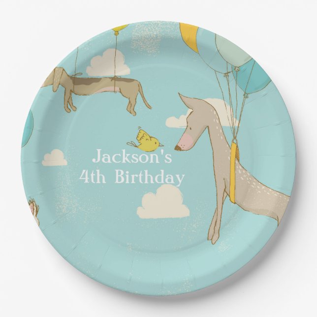 Assiettes En Carton Plats de l'anniversaire des enfants personnalisés (Devant)