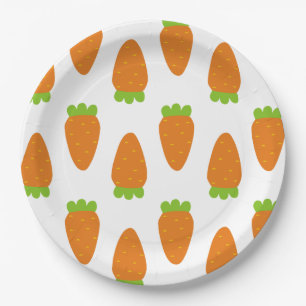 Assiettes En Carton Plats de motif de carotte