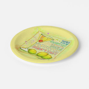 ASSIETTES EN CARTON PLATS DE PAPIER DE COCKTAIL - BAISSE DE CITRON