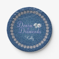 Plats de partie de denim et de diamants