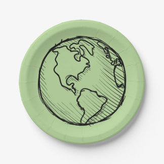Assiettes En Carton Plats de planète de jour de la terre et