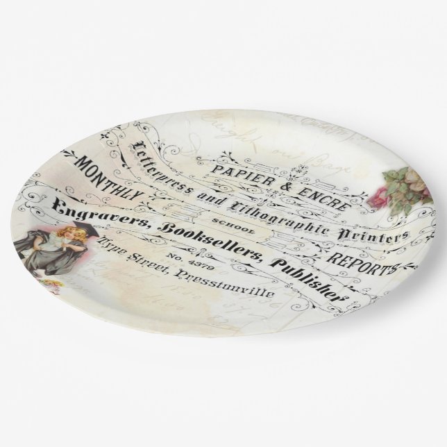 Assiettes En Carton Plats mignons de partie de diplômée de fille (Angle)