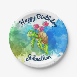 Assiettes En Carton Plats mignons de partie de tortue
