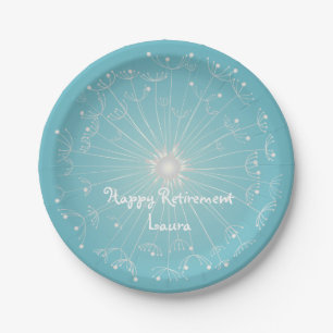 Assiettes En Carton Plats modernes et turquoises de partie de retraite