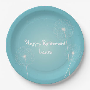 Assiettes En Carton Plats modernes et turquoises de partie de retraite