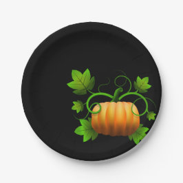 Assiettes En Carton Plats noirs classiques de citrouille d'automne