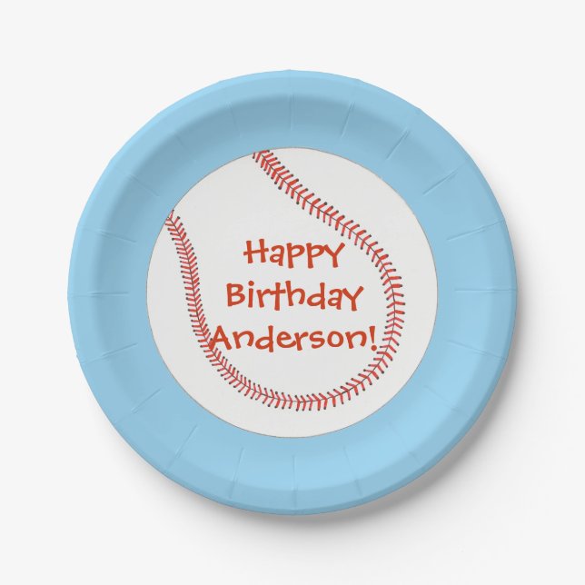 Assiettes En Carton Plats personnalisés de base-ball de joyeux (Devant)