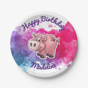 Assiettes En Carton Plats porcins de fête d'anniversaire
