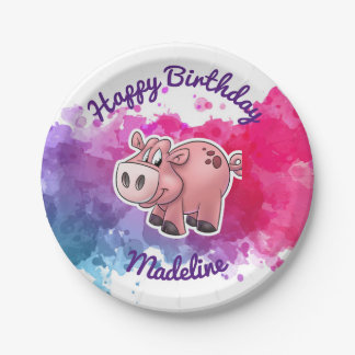 Assiettes En Carton Plats porcins de fête d'anniversaire