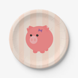 Assiettes En Carton Plats potelés d'anniversaire de porc