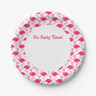 Assiettes En Carton Plats roses de partie de Flamants roses