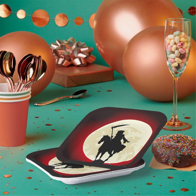 Assiettes En Carton Pleine lune de faucheuse (Créateur téléchargé)