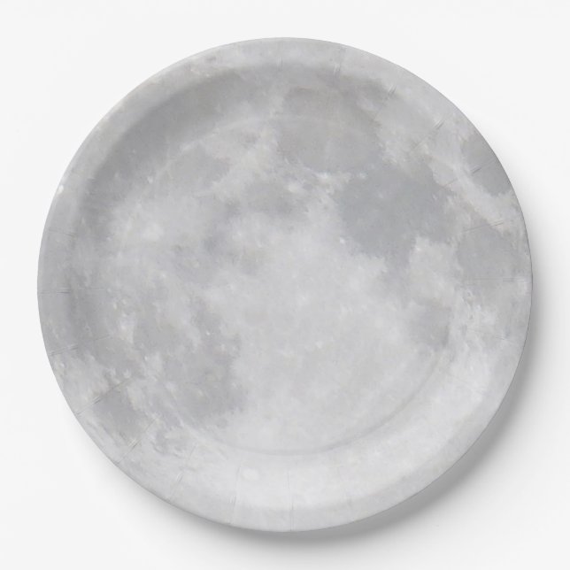 Assiettes En Carton Pleine lune de Halloween (Devant)