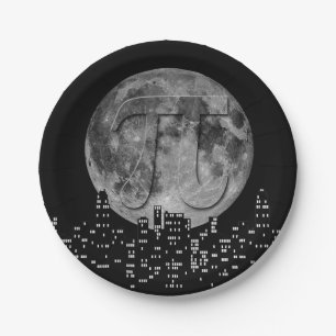 Assiettes En Carton Pleine lune Pi Dans Le Ciel