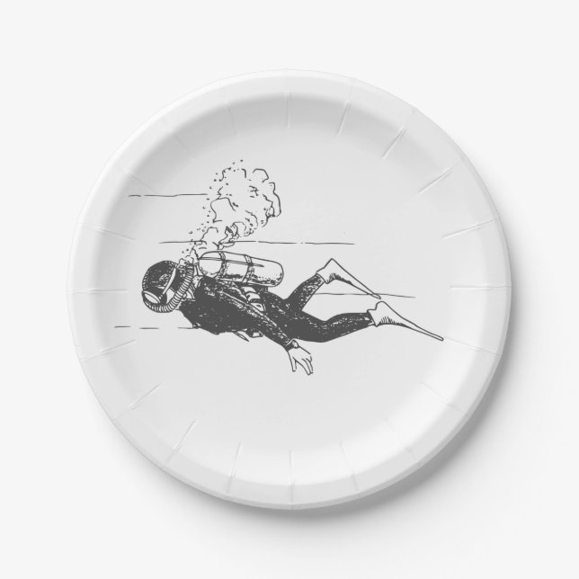 Assiettes En Carton Plongeur (Devant)