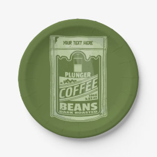 Assiettes En Carton Plongeur café pop art emballage alimentaire illust