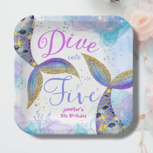 Assiettes En Carton Plongez dans cinq sirènes 5e anniversaire