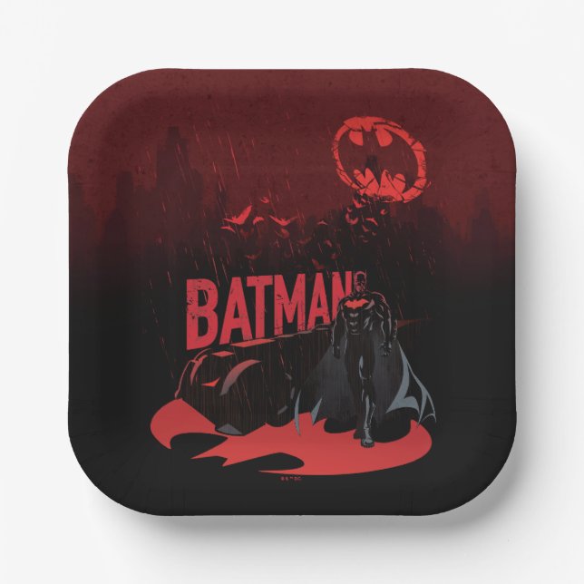 Assiettes En Carton Pluie de Batman Crimson (Recto)