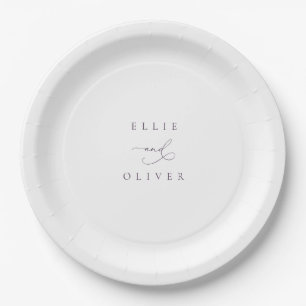 Assiettes En Carton Plum Purple Boho Mariage Modern Cocktail II