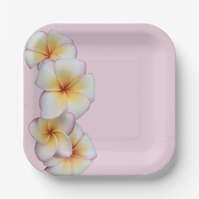 Assiettes En Carton Plumeria fleurit (Recto)