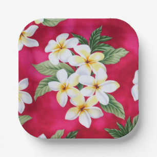 Assiettes En Carton Plumeria hawaïenne Plaque de papier