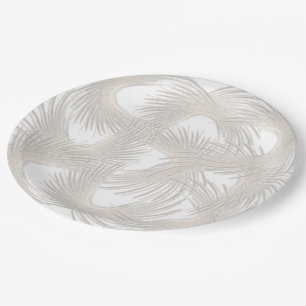 Assiettes En Carton Plumes volantes blanches