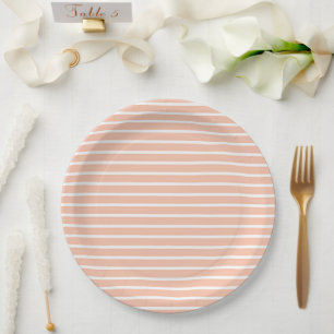 Assiettes En Carton Poche et bandes blanches