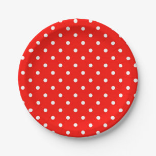 Assiettes En Carton Poche rouge et blanc, glamour moderne