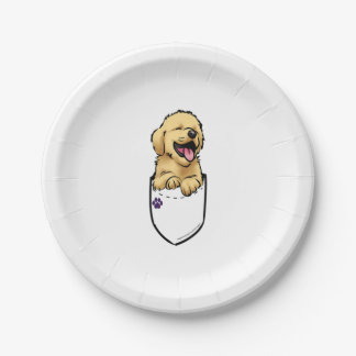 Assiettes En Carton Pocket Puppiez - Golden Retriever