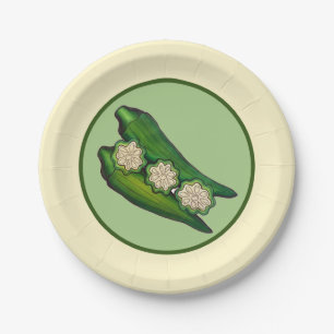 Assiettes En Carton Pods Okra Veggie Veggie Gumbo Southern Food