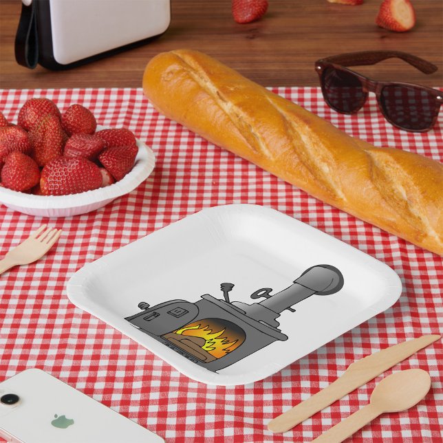 Assiettes En Carton Poêle à bois (Créateur téléchargé)