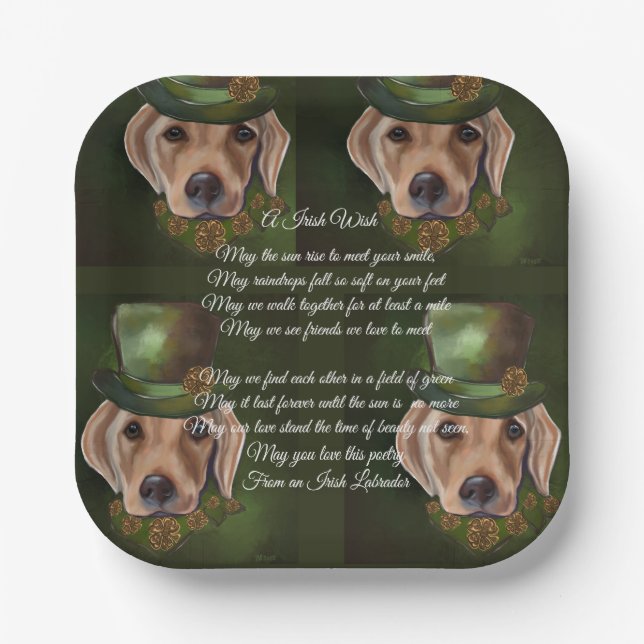 Assiettes En Carton Poésie Labrador Retriever (Recto)