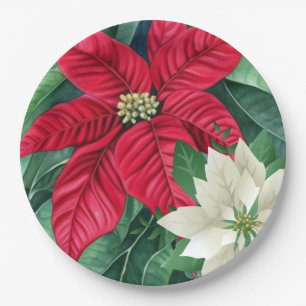 Assiettes En Carton Poinsettia