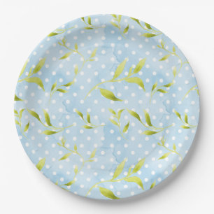 Assiettes En Carton Point bleu