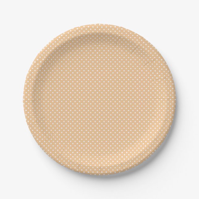 Assiettes En Carton Point Polka orange simple (Devant)