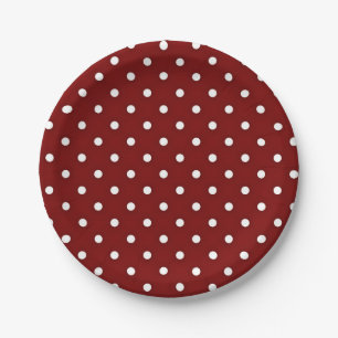 Assiettes En Carton Point Polka rouge