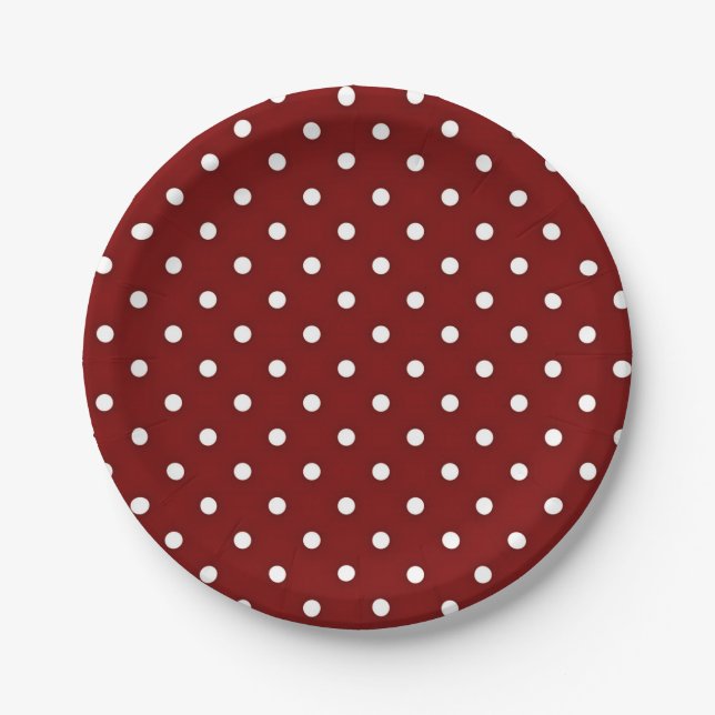 Assiettes En Carton Point Polka rouge (Devant)