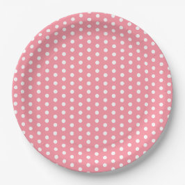 Assiettes En Carton Pointe rose et blanche