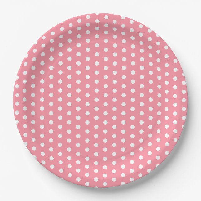 Assiettes En Carton Pointe rose et blanche (Devant)